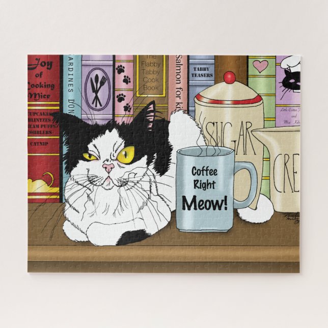 Koffie Tuxedo Cat Legpuzzel (Horizontaal)