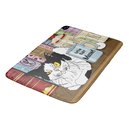Koffie Tuxedo Kat Grappig Badmat (Gekanteld)