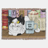 Koffie Tuxedo Kat Grappig Deken (Voorkant)