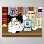 Koffie Tuxedo Kat Grappig Poster (Voorkant)