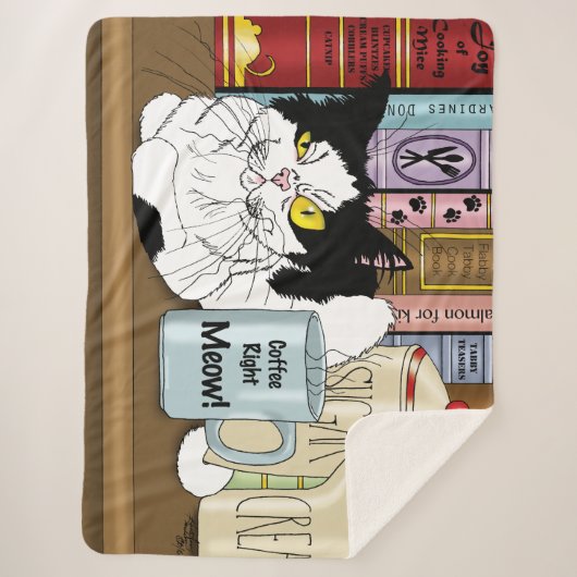 Koffie Tuxedo Kat Grappig Sherpa Deken (Voorkant)