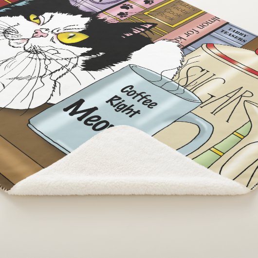 Koffie Tuxedo Kat Grappig Sherpa Deken (3/4)