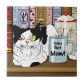 Koffie Tuxedo Kat Grappig Tegeltje (Voorkant)