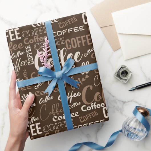 Koffie Typografie Cadeaupapier (Geschenken)