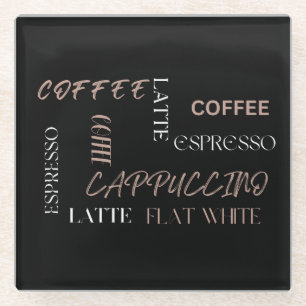 Koffie Typografie Moderne Barista Stijl Koffiecade Glazen Onderzetter
