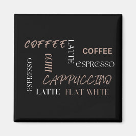 Koffie Typografie Moderne Barista Stijl Koffiecade Magneet