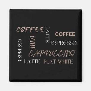 Koffie Typografie Moderne Barista Stijl Koffiecade Magneet