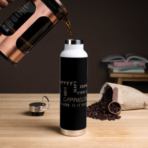 Koffie Typografie Moderne Barista Stijl Koffiecade Waterfles