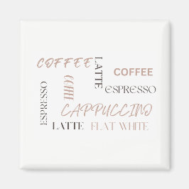 Koffie Typografie Moderne Café Stijl Koffieliefheb Magneet