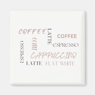 Koffie Typografie Moderne Café Stijl Koffieliefheb Magneet