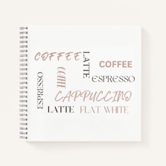 Koffie Typografie Moderne Café Stijl Koffieliefheb Notitieboek