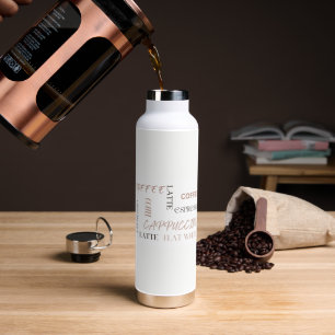 Koffie Typografie Moderne Café Stijl Koffieliefheb Waterfles