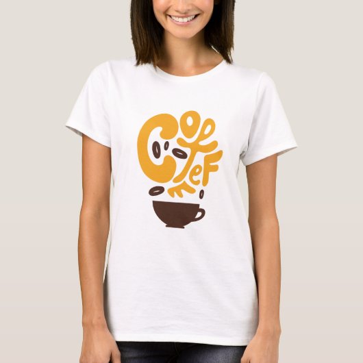 Koffie Typografie voor koffieminnaar T-shirt (Voorkant)
