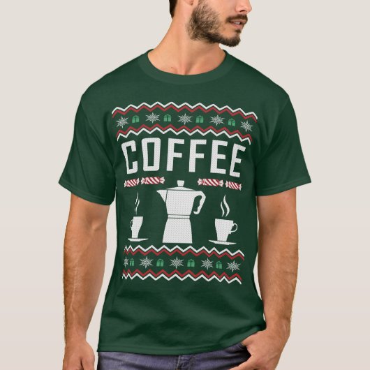 Koffie Ugly KerstSweater T-shirt (Voorkant)