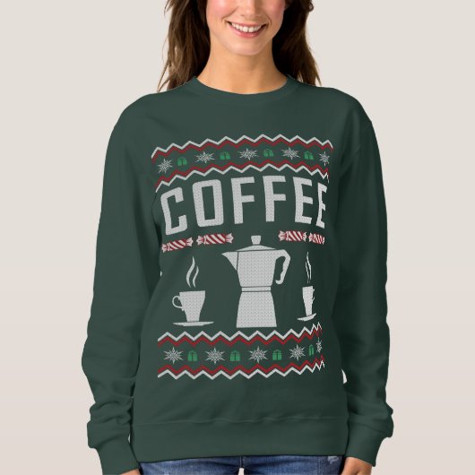 Koffie Ugly KerstSweater Trui (Voorkant)