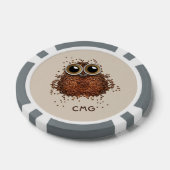 Koffie Uil aangepaste monogram poker chips (Enkel)