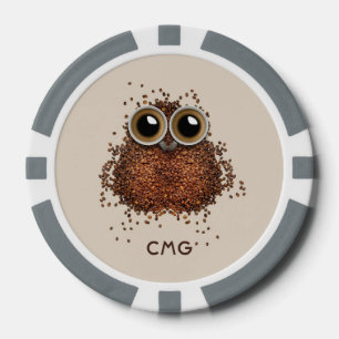 Koffie Uil aangepaste monogram poker chips