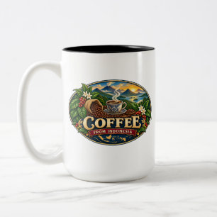 Koffie uit Indonesië Vintage Twee-Tons Mok