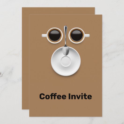 Koffie uitnodigen kaart (Voorkant / Achterkant)