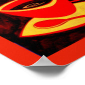 KOFFIE UUR/Red Yellow Coffee Cup en Coffeepot Poster (Hoek)
