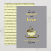 koffie-Valentijnsdag Feestdagenkaart (Voorkant / Achterkant)