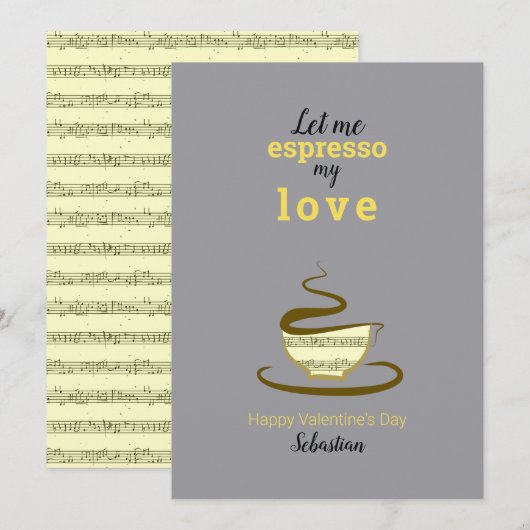 koffie-Valentijnsdag Feestdagenkaart (Voorkant / Achterkant)