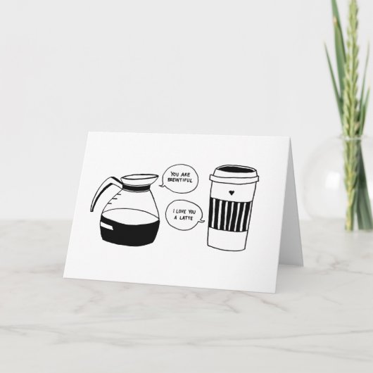 Koffie Valentijnse liefde Feestdagen Kaart (Voorkant)