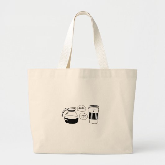 Koffie Valentijnse liefde Grote Tote Bag (Voorkant)