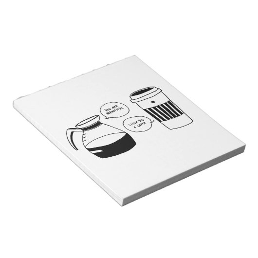 Koffie Valentijnse liefde Notitieblok (Schuin)