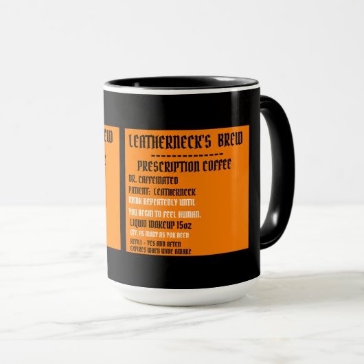 KOFFIE VAN DE BREW PRESCRIPTIE VAN LEATHERNECK MOK (Voorkant rechts)