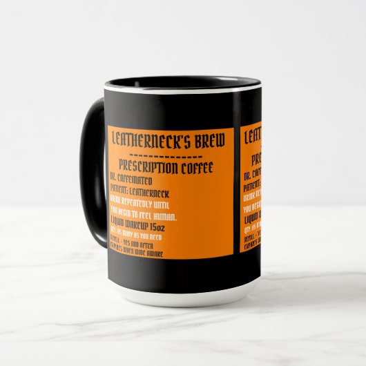 KOFFIE VAN DE BREW PRESCRIPTIE VAN LEATHERNECK MOK (Voorkant links)