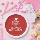 KOFFIE VAN DE DRINK DOOR TEA IN DE HARBOR PAPIEREN BORDJE (Feest)