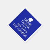 KOFFIE VAN DE DRINK IN DE HARBOR, blauw Servet (Hoek)