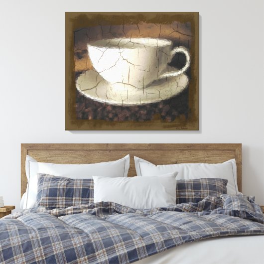 Koffie van Oud Canvas Afdruk (Insitu (Slaapkamer))