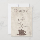 Koffie vandaag Morgen voor altijd- Bedankkaart (Voorkant)
