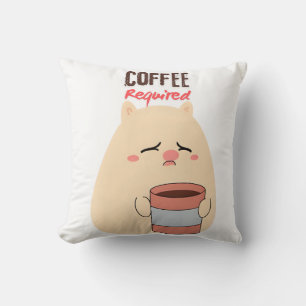 Koffie vereist – Schattige Doodle Design Kussen
