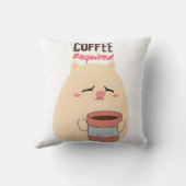 Koffie vereist – Schattige Doodle Design Kussen (Achterkant)