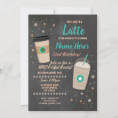 Koffie Verjaardag Latte Cafe Shop Chalk Celebratio Kaart (Voorkant)