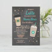 Koffie Verjaardag Latte Cafe Shop Chalk Celebratio Kaart (Staand voorkant)