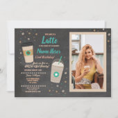 Koffie Verjaardag Latte Cafe Shop Chalk Foto Chalk Kaart (Voorkant)