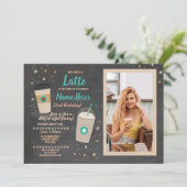 Koffie Verjaardag Latte Cafe Shop Chalk Foto Chalk Kaart (Staand voorkant)