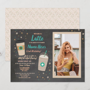 Koffie Verjaardag Latte Cafe Shop Chalk Foto Chalk Kaart