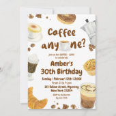 Koffie verjaardagsfeestje illustratie kaart (Voorkant)