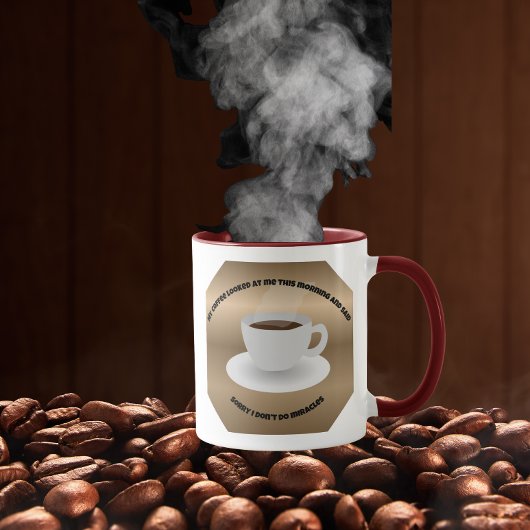 Koffie verricht geen wonderen mok