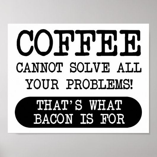 Koffie Versus Bacon Grappige Poster (Voorkant)