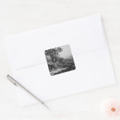 Koffie verzamelen vierkante sticker (Envelop)