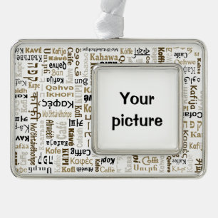 Koffie Verzilverd Omlijst Ornament