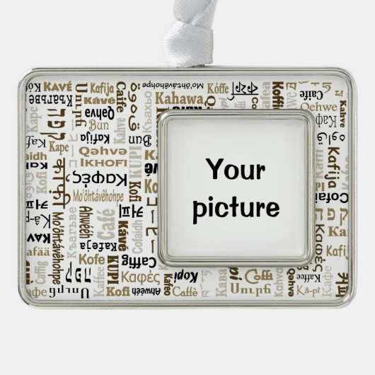 Koffie Verzilverd Omlijst Ornament (Voorkant)