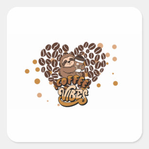 koffie vibes ontwerp vierkante sticker