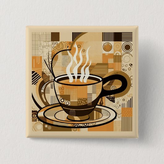 Koffie Vierkante Button 5,1 Cm (Voorkant)